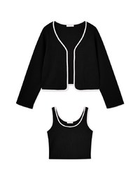 Two Piece Contrasting Knit Top