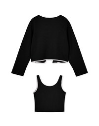 Two Piece Contrasting Knit Top