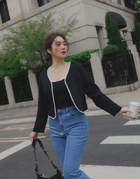 Two Piece Contrasting Knit Top