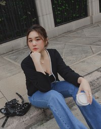Two Piece Contrasting Knit Top
