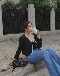 Two Piece Contrasting Knit Top