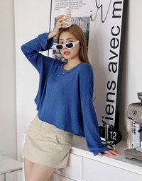 Soft Grunge Sheer Knit Top