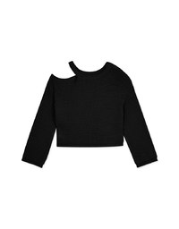 Off Shoulder Knit Long Sleeved Top
