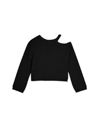 Off Shoulder Knit Long Sleeved Top