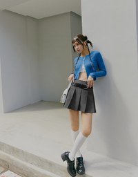 【SHIUAN'S DESIGN】Retro Straight Double Zip Knit Top