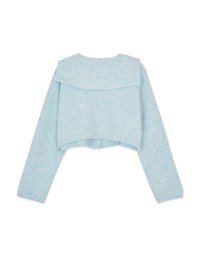 Knit Top Cardigan With Preppy Collar
