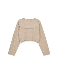 Knit Top Cardigan With Preppy Collar