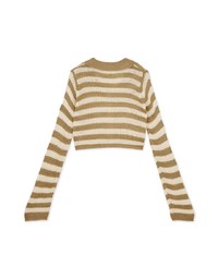 【MEIGO's Design】Sweet Sultry Big Collar Striped Knit Top