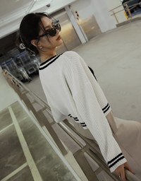 Preppy Color Knit Top
