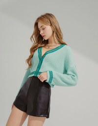 Preppy Color Knit Top