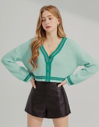 Preppy Color Knit Top