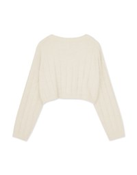 V Neck Fluffy Sweater Knit Top