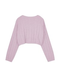 V Neck Fluffy Sweater Knit Top