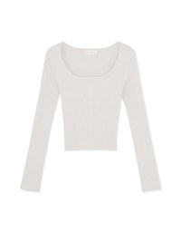 Solid Color U-neck Knit Top