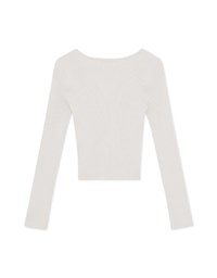 Solid Color U-neck Knit Top