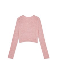 Fluffy Pearl Button Knit Top