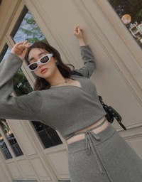 Cross Straps Knit Top