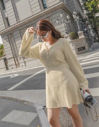 V-neck Twist Bodycons Mini Dress