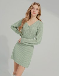 V-neck Twist Bodycons Mini Dress