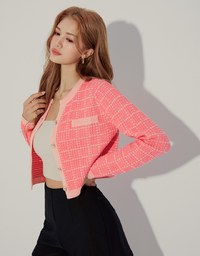 Elegant Tweed Woolen Knit Top