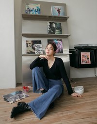 Skewed Buttoned Knit Top
