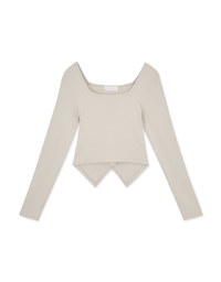 Back Hollow Square Neck Top