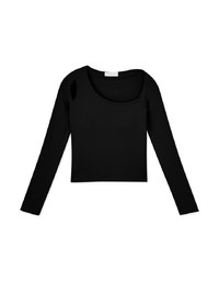 Sloping Shoulder Hollow Top (With Padding)