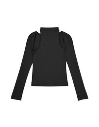 Off-Shoulder Hollow Knit Top