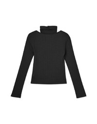 Off-Shoulder Hollow Knit Top