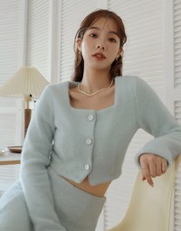 Square-Neck Velvet Top
