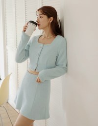 Square-Neck Velvet Top