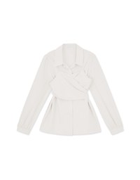 Two Piece Set Tie-Strap Vest & Blouse Shirt