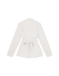 Two Piece Set Tie-Strap Vest & Blouse Shirt