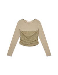 Sheer Paneled Side Scrunch Top