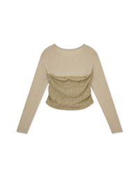 Sheer Paneled Side Scrunch Top