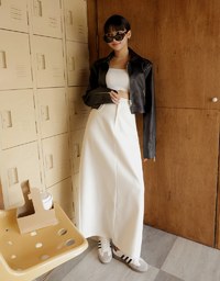 High Waisted Slimming Slit Maxi Skirt