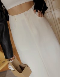 High Waisted Slimming Slit Maxi Skirt