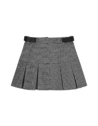 Side Belted Pleated Skirt