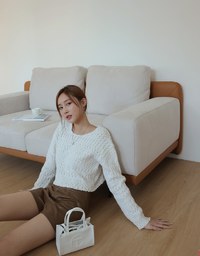 Stylish Faux Leather Wide Hem Shorts