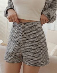 Retro Tweed Textured Shorts