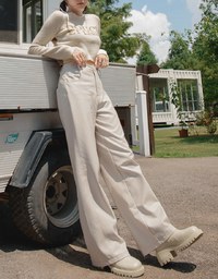 【MEIGO's Design】Fashionable Matte Faux Leather Wide Pants
