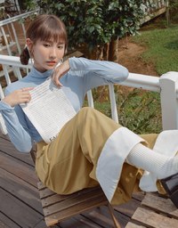 【MEIGO's Design】Pleated Concealed Placket Wide Pants