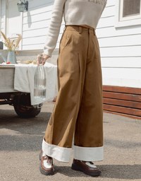 【MEIGO's Design】Pleated Concealed Placket Wide Pants