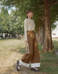 【MEIGO's Design】Pleated Concealed Placket Wide Pants