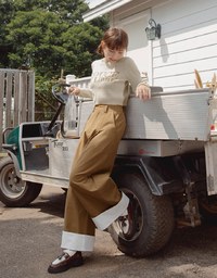 【MEIGO's Design】Pleated Concealed Placket Wide Pants