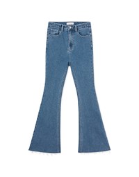 Back Slit Flare Denim Jeans Pants