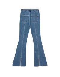 Back Slit Flare Denim Jeans Pants