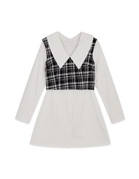 3WAY Tweed Two Piece Mini Shirt Dress