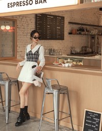 3WAY Tweed Two Piece Mini Shirt Dress