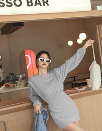 Casual Chic Round Neck Loose Mini Dress